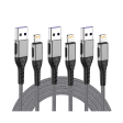 USB A to Lightning Charging Cable - Lightning   Silver   Pack of 3 - Cable For Sale