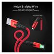 USB Type-C Fast Charging Cable With LED Light - USB Type-C   2 Meter   Red   Pack of 2 - Cable Cheap