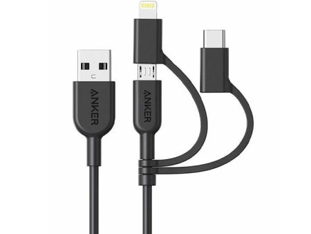 Anker 3 in 1 PowerLine II (0.9m) C89 - Black Cheap