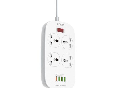 Ldnio 4 Extension Power Socket - 4 Way   USB   2 Meters   White For Sale