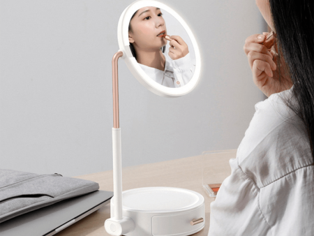 Baseus Lighted Makeup Mirror With Storage Box - 1800 mAh   5W   White Online Hot Sale