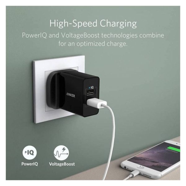 Anker 24W 2Port USB Charger (Black) Online Hot Sale