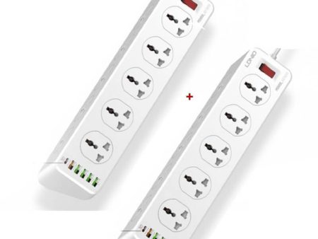 Ldnio 10 Outlet Power Socket - 10 Way   USB-C   2 Meters   White - 2 Pieces For Cheap